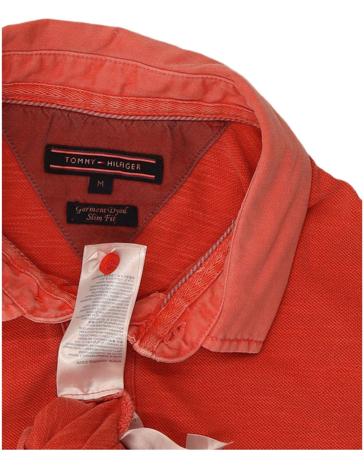 TOMMY HILFIGER Mens Slim Fit Polo Shirt Medium Red Cotton