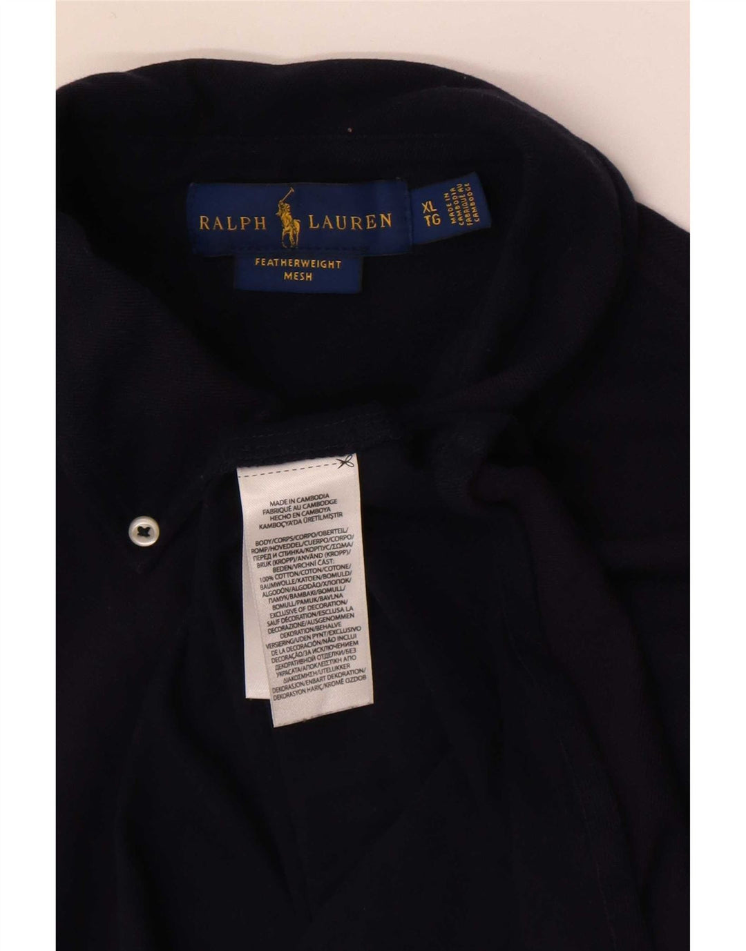 Ralph Lauren Mens Shirt XL Navy Blue Cotton