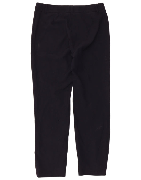 Marks & Spencer Womens Casual Trousers UK 12 Medium W32 L29 Navy Blue