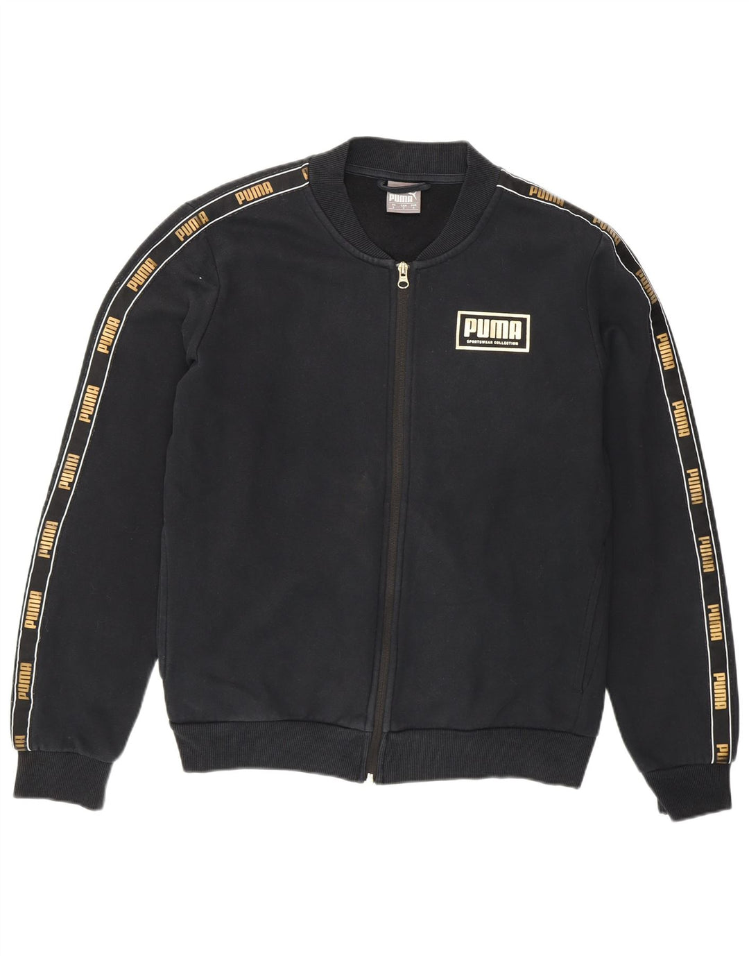 Puma Mens Graphic Tracksuit Top Jacket Small Black