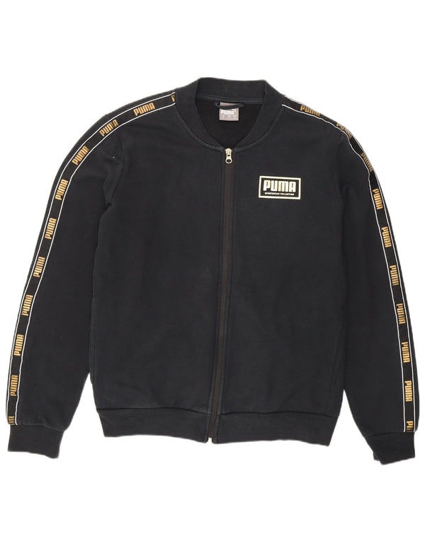 Puma Mens Graphic Tracksuit Top Jacket Small Black
