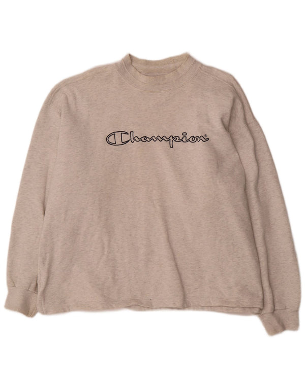 Champion Mens Graphic Sweatshirt Jumper XL Grey Flecked Cotton
