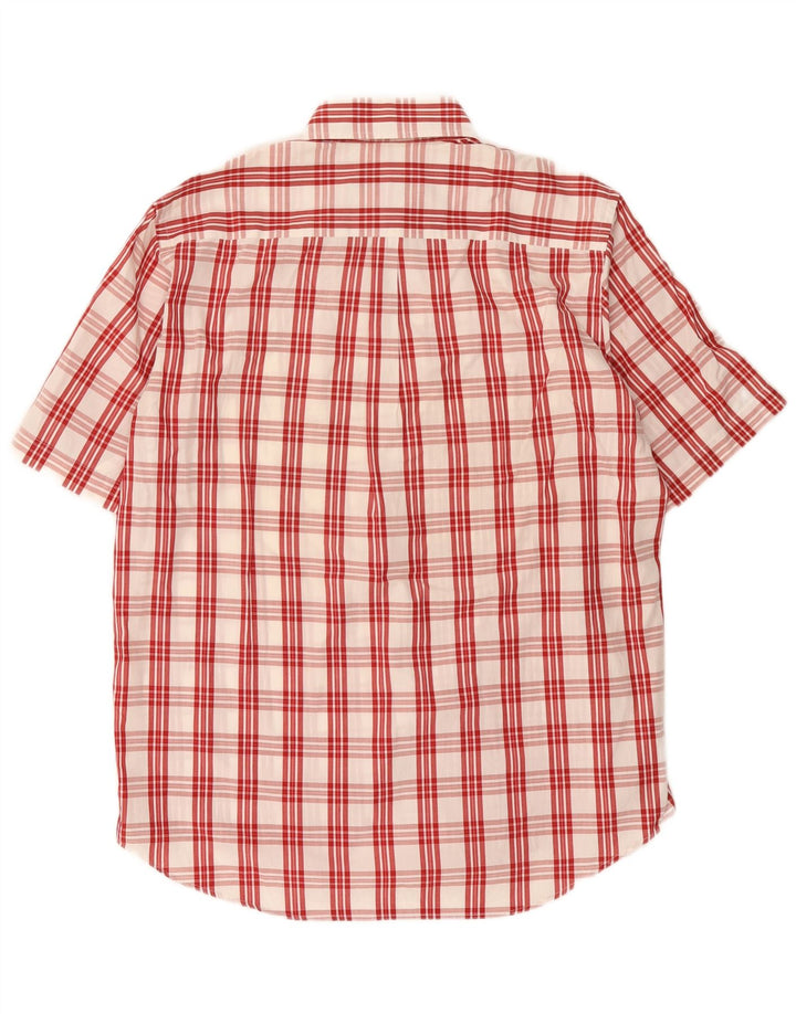 Best Company Mens Short Sleeve Shirt Large Red Check Cotton