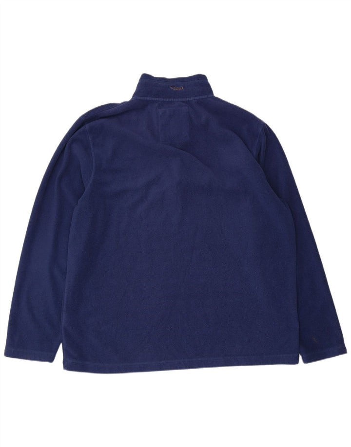 Weird Fish Mens Zip Neck Fleece Jumper XL Navy Blue Polyester