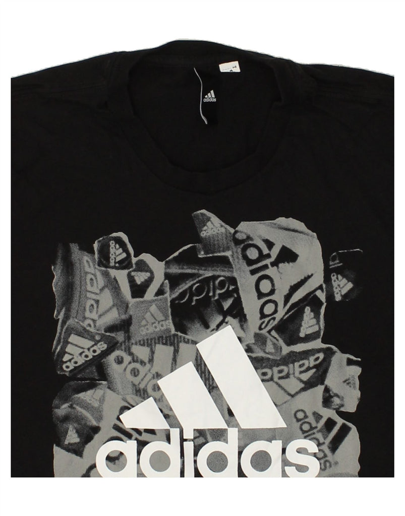 ADIDAS Mens Graphic T-Shirt Top Small Black | Vintage Adidas | Thrift | Second-Hand Adidas | Used Clothing | Messina Hembry 