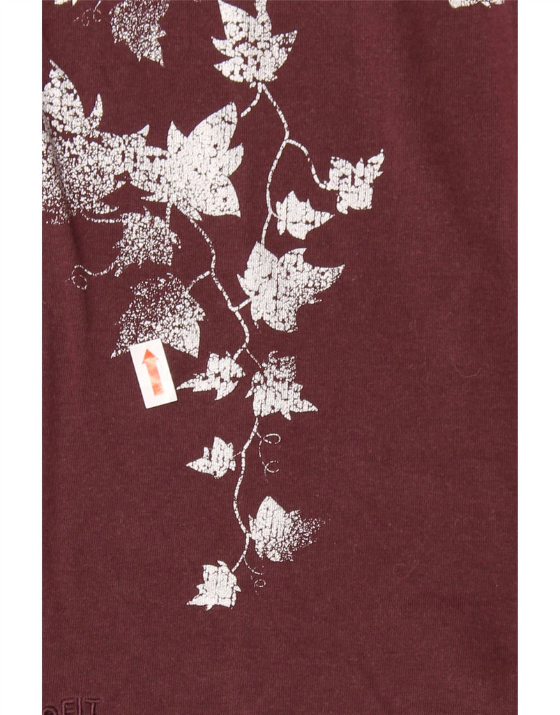 NIKE Womens Graphic T-Shirt Top UK 10/12 Medium Burgundy Vintage Nike and Second-Hand Nike from Messina Hembry 