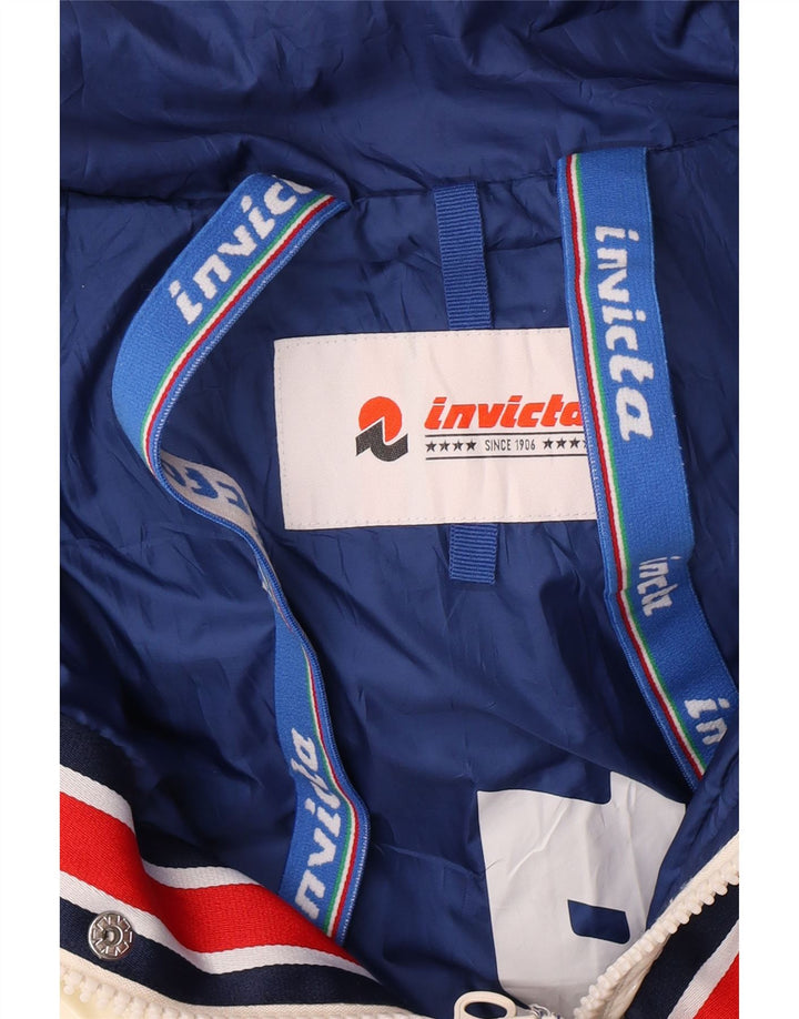 Invicta Mens Hooded Padded Jacket UK 36 Small White Polyamide