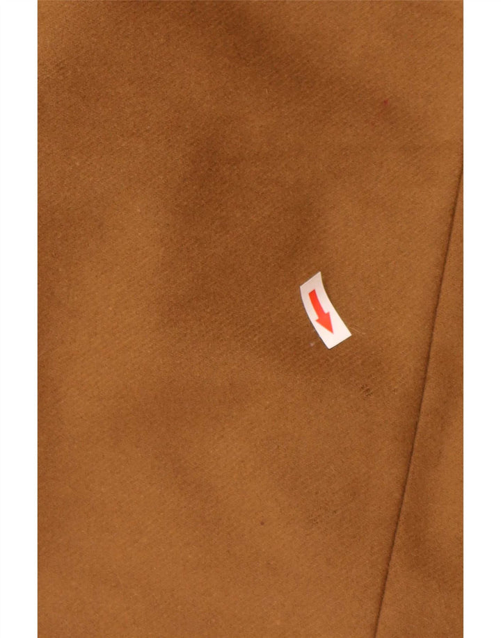 Zara Womens Double Breasted Coat UK 10 Small Beige Wool