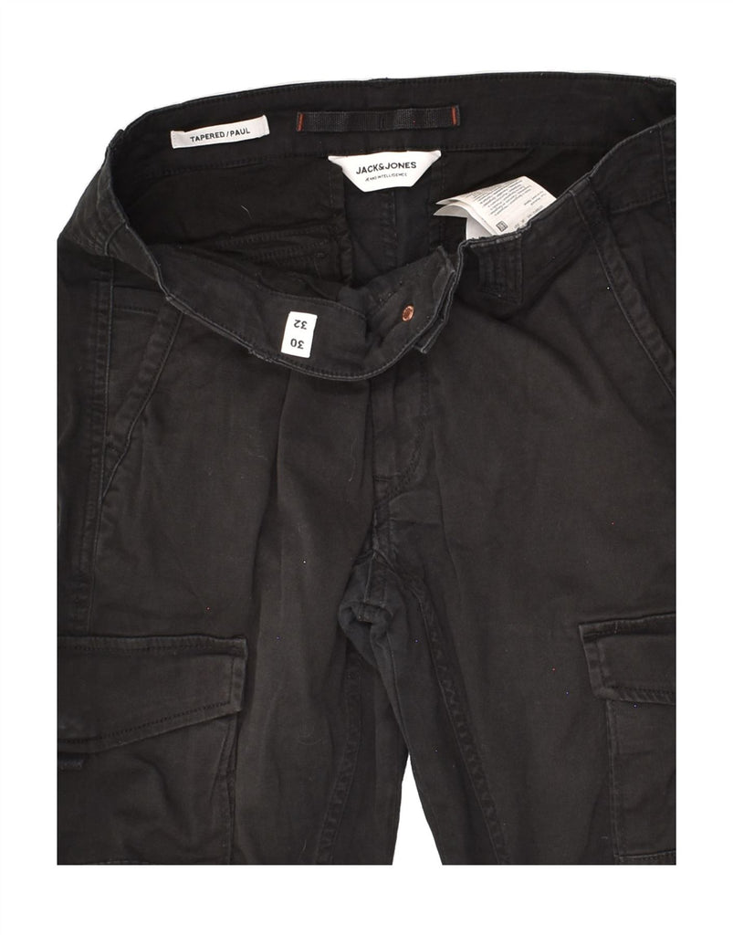 JACK & JONES Mens Joggers Cargo Trousers W30 L32  Black Cotton | Vintage Jack & Jones | Thrift | Second-Hand Jack & Jones | Used Clothing | Messina Hembry 