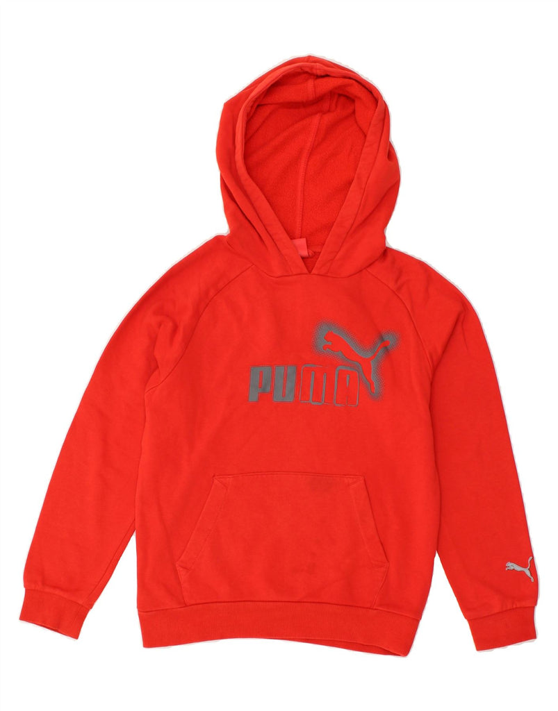 PUMA Boys Graphic Hoodie Jumper 12-13 Years Red Cotton | Vintage Puma | Thrift | Second-Hand Puma | Used Clothing | Messina Hembry 