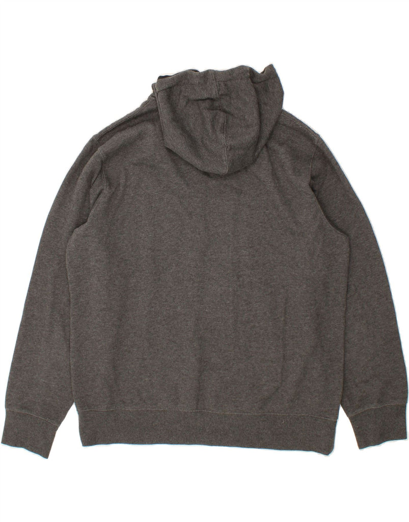 NEW BALANCE Mens Graphic Hoodie Jumper XL Grey Cotton Vintage New Balance and Second-Hand New Balance from Messina Hembry 