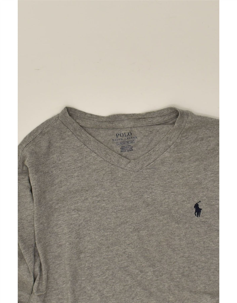 POLO RALPH LAUREN Boys Top Long Sleeve 14-15 Years Large  Grey Cotton | Vintage Polo Ralph Lauren | Thrift | Second-Hand Polo Ralph Lauren | Used Clothing | Messina Hembry 