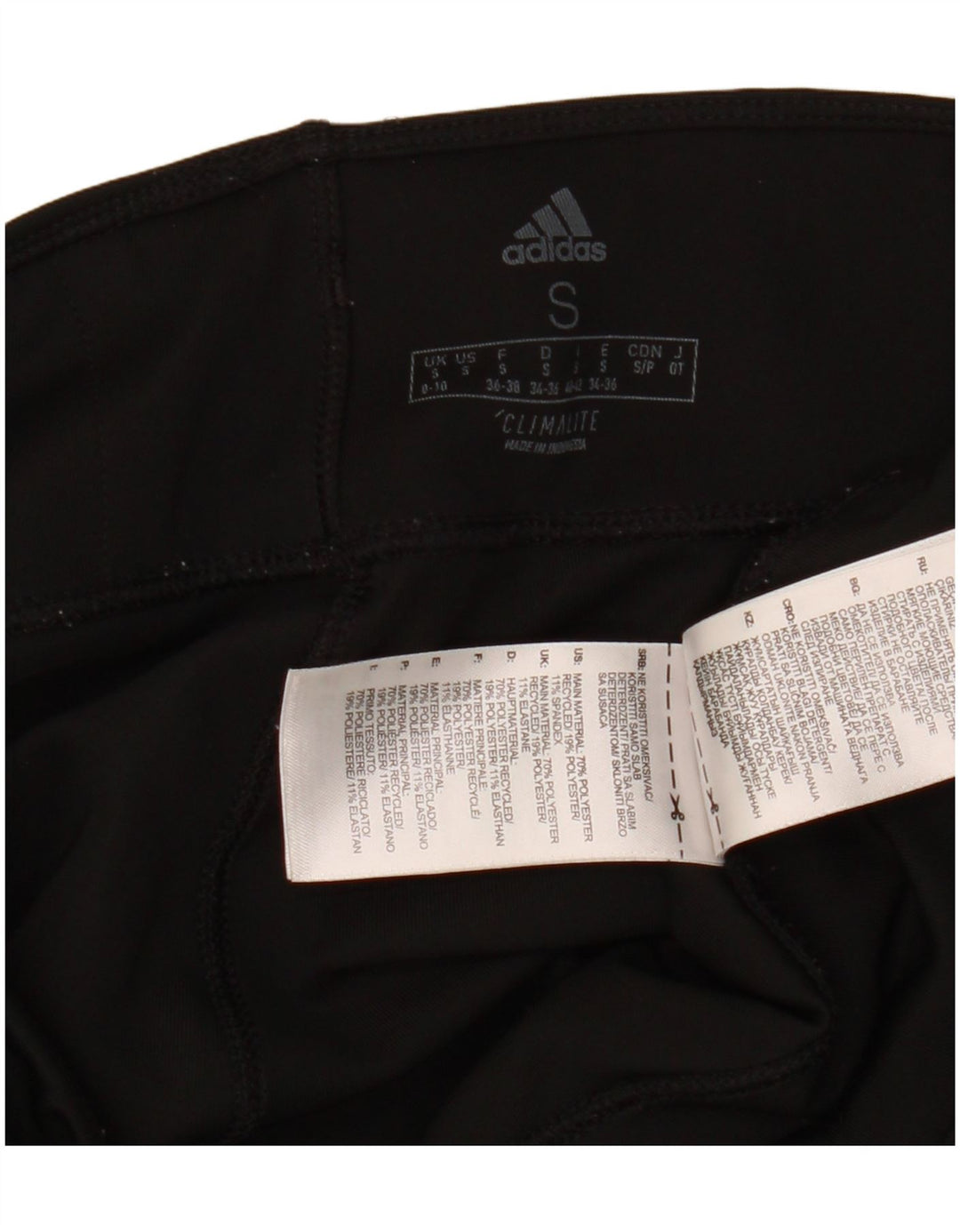 ADIDAS Womens Climalite Capri Leggings UK 8/10 Small  Black Polyester