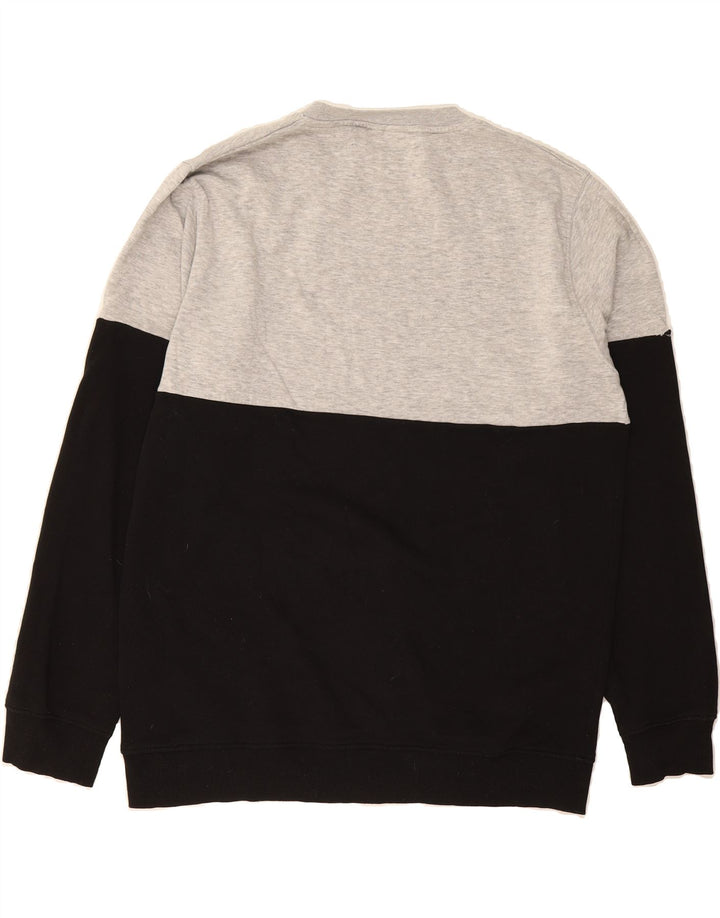 UMBRO Mens Graphic Sweatshirt Jumper XL Black Colourblock Cotton Vintage Umbro and Second-Hand Umbro from Messina Hembry 