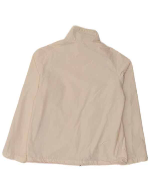 Sergio Tacchini Womens Windbreaker Jacket UK 14 Medium White Cotton