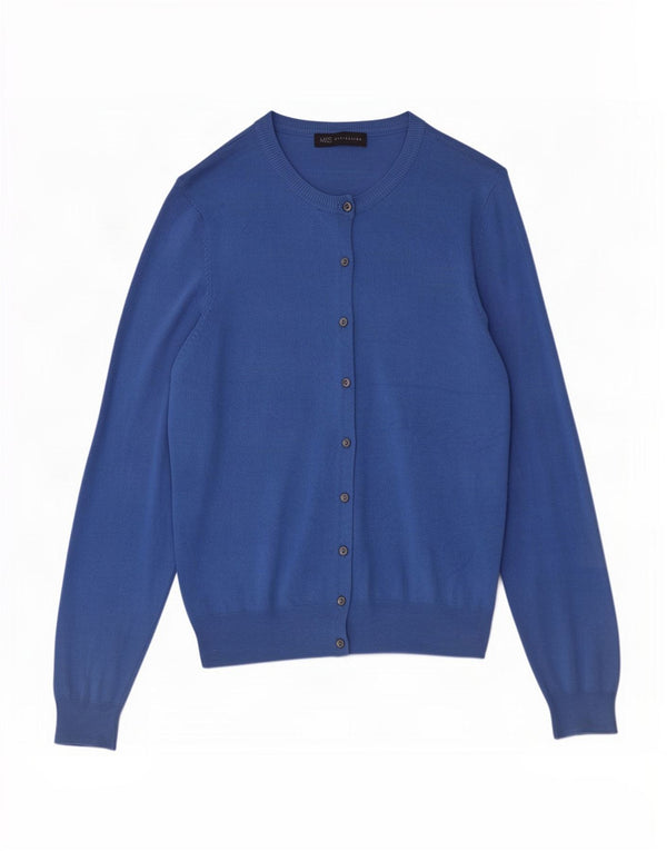 Marks & Spencer Womens Cardigan Sweater UK 16 Large Blue Viscose