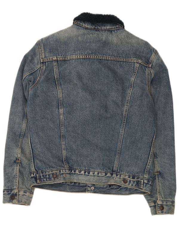 Levi's Mens Sherpa Denim Jacket UK 36 Small Blue Cotton