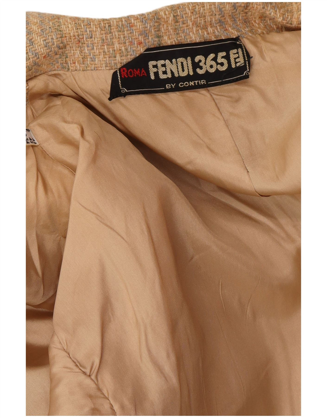 FENDI Womens 2 Button Blazer Jacket IT 44 Medium Beige Striped Classic