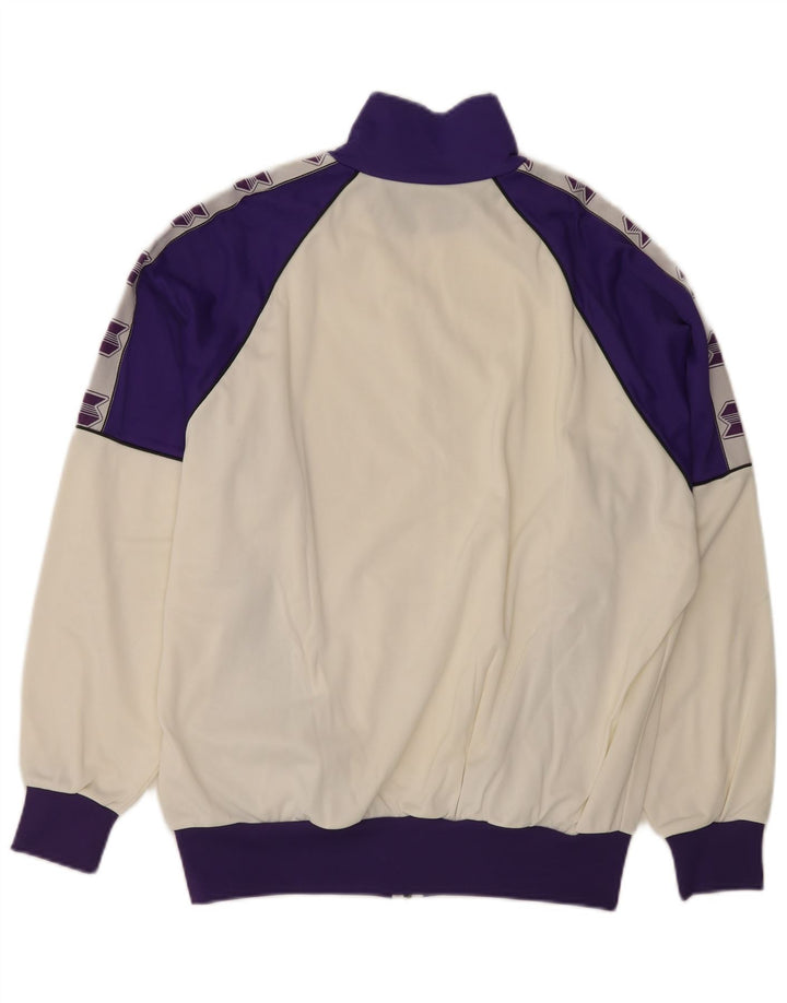 Vintage Mens Graphic Full Tracksuit Large  White Colourblock Polyester