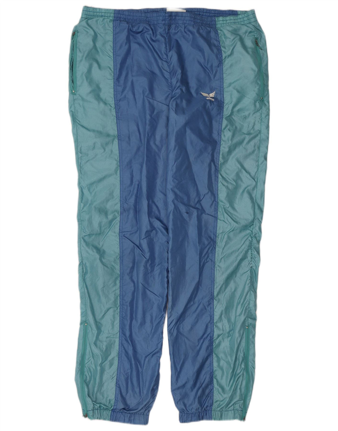 Erima Mens Tracksuit Trousers Joggers Large  Blue Colourblock Polyamide