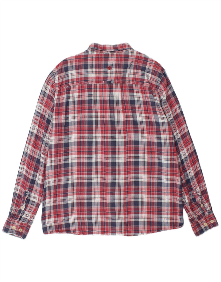FAT FACE Mens Flannel Shirt XL Red Check Cotton