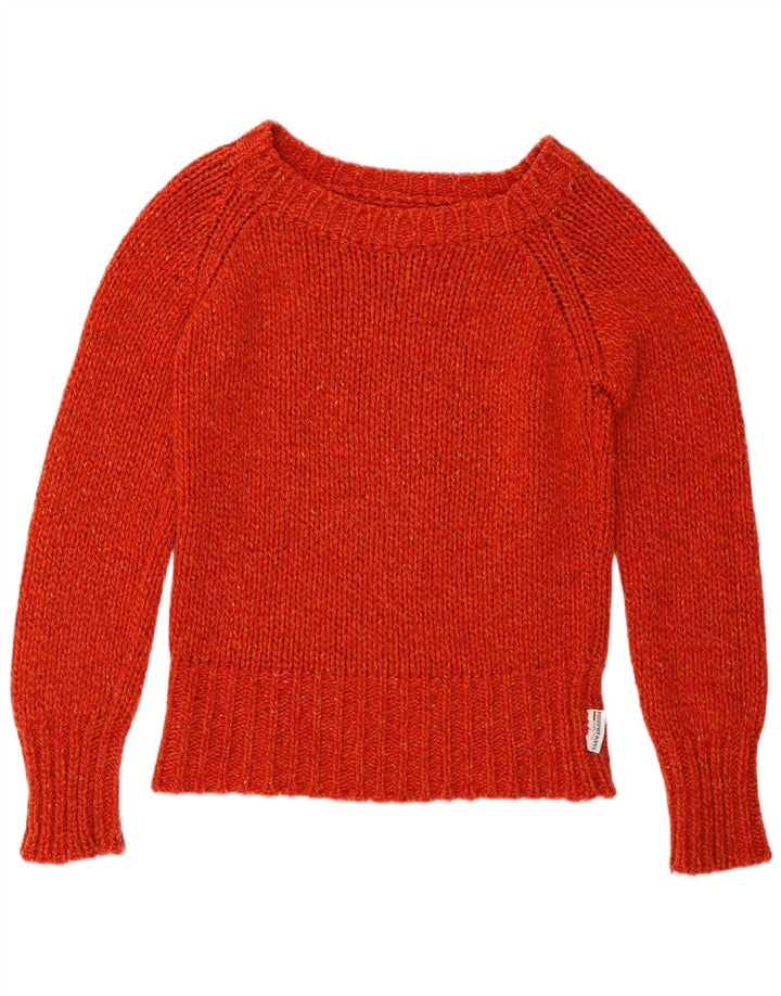 Murphy & Nye Womens Boat Neck Jumper Sweater UK 10 Small Orange Wool