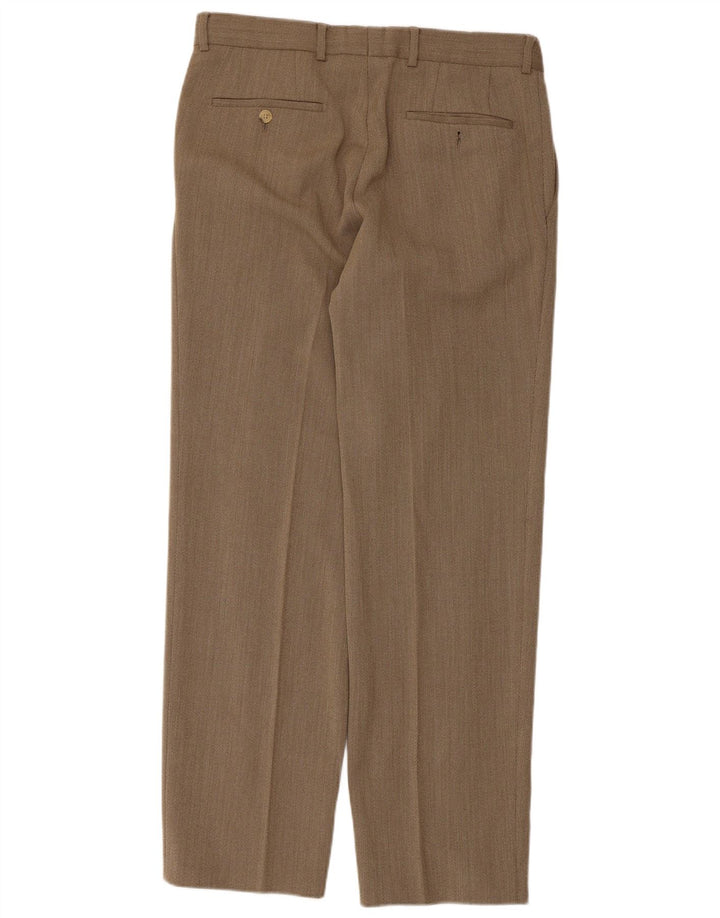 Hugo Boss Mens Straight Suit Trousers IT 48 Medium W34 L30 Brown