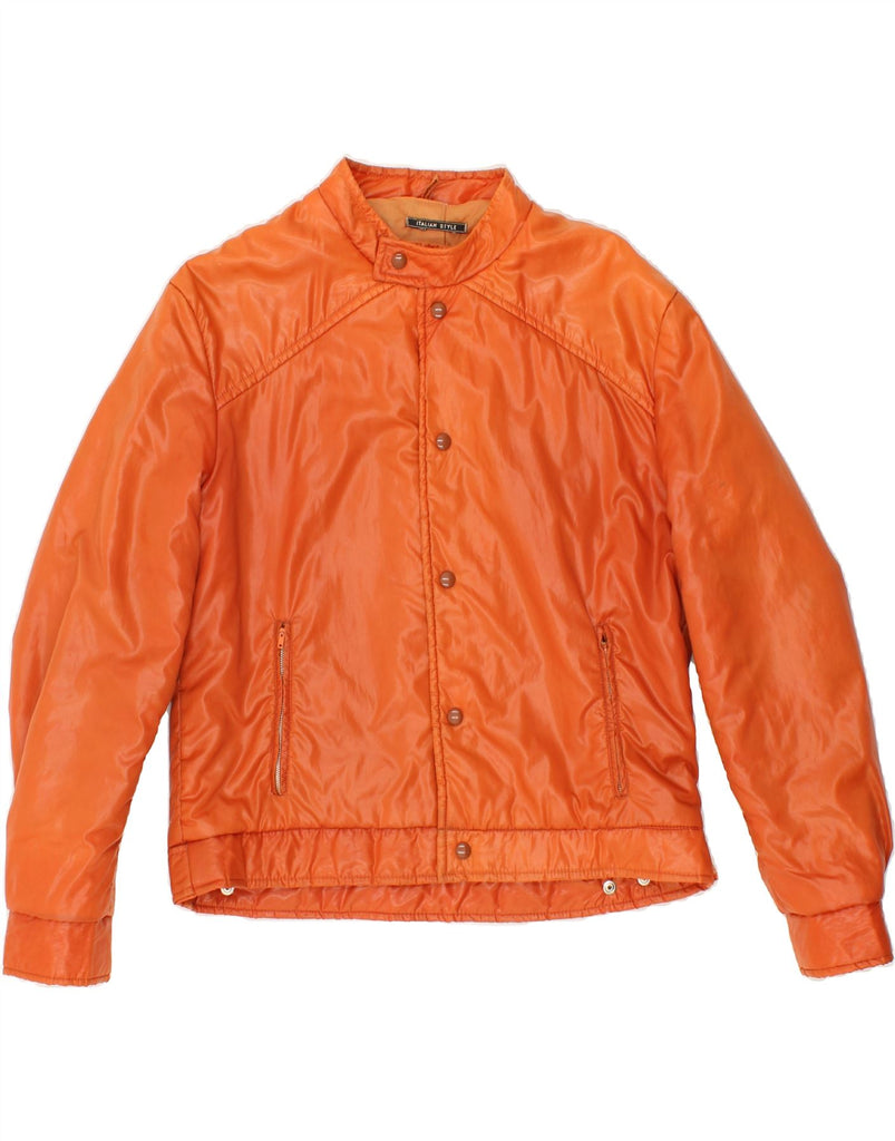 VINTAGE Womens Bomber Jacket UK 12 Medium Orange Vintage Vintage and Second-Hand Vintage from Messina Hembry 