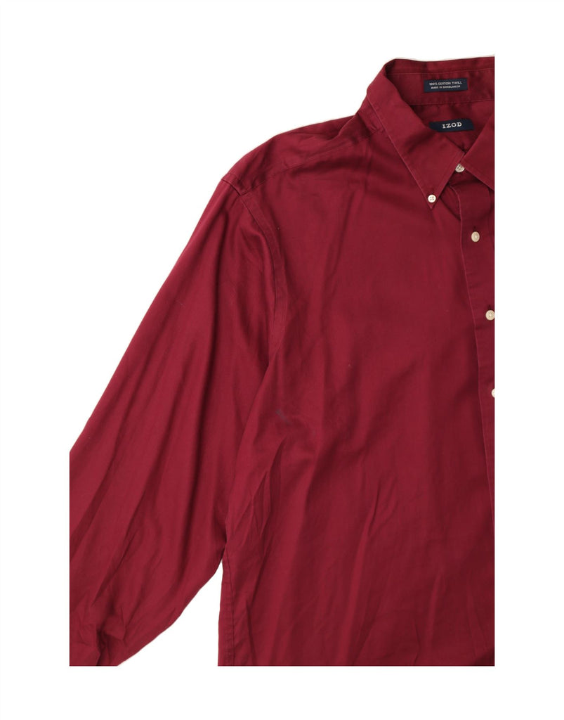 IZOD Mens Shirt Size 17 1/2 XL Burgundy Cotton Vintage Izod and Second-Hand Izod from Messina Hembry 