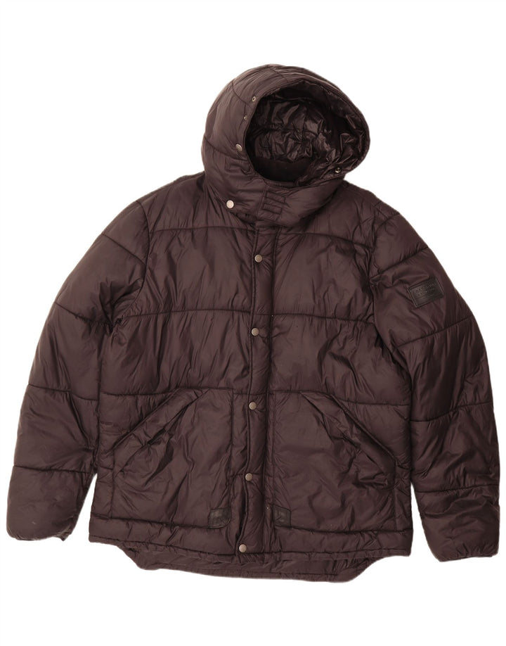 Barbour Mens Hooded Padded Jacket UK 42 XL Black Polyamide