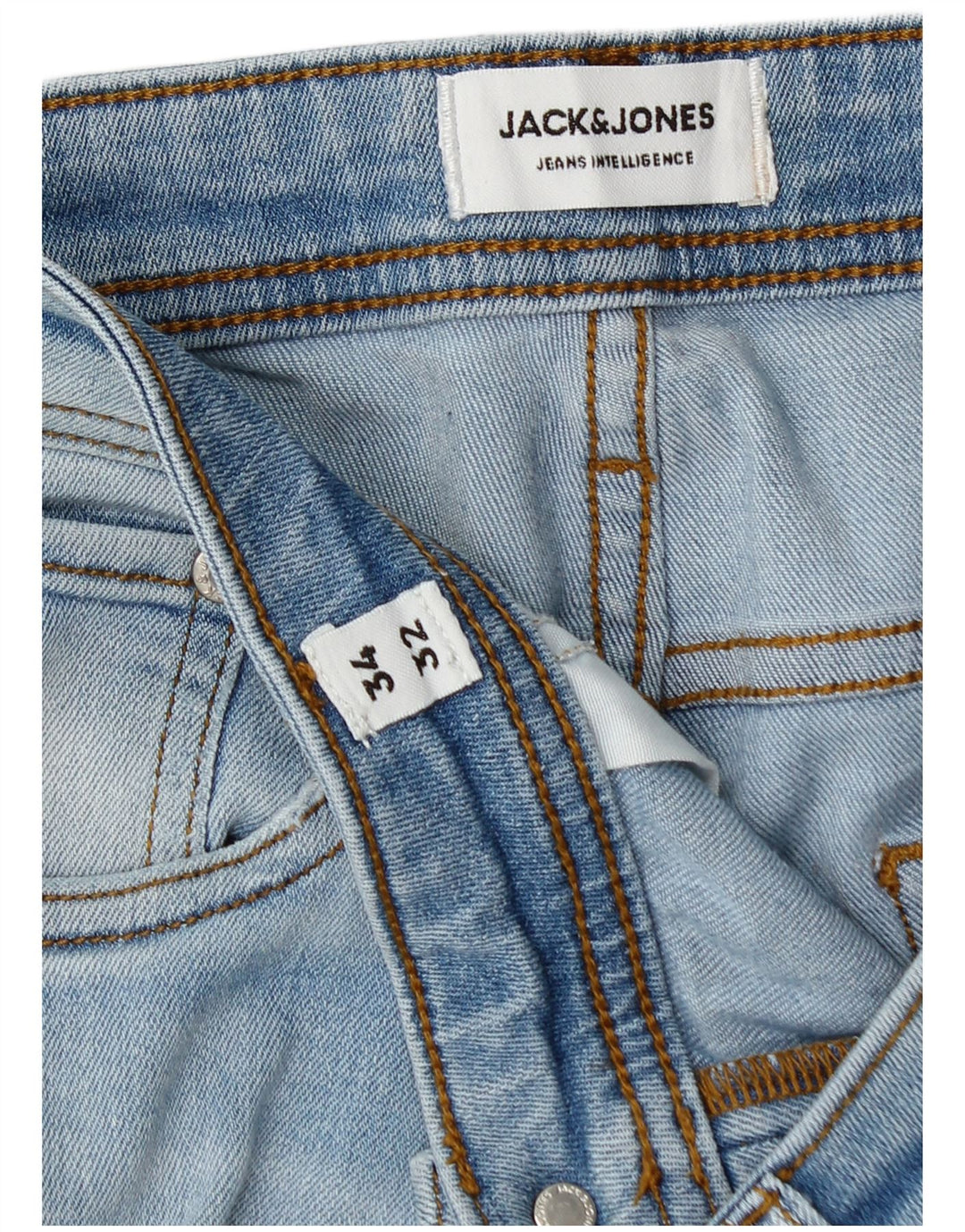 Jack & Jones Mens Slim Jeans W34 L30 Blue Cotton