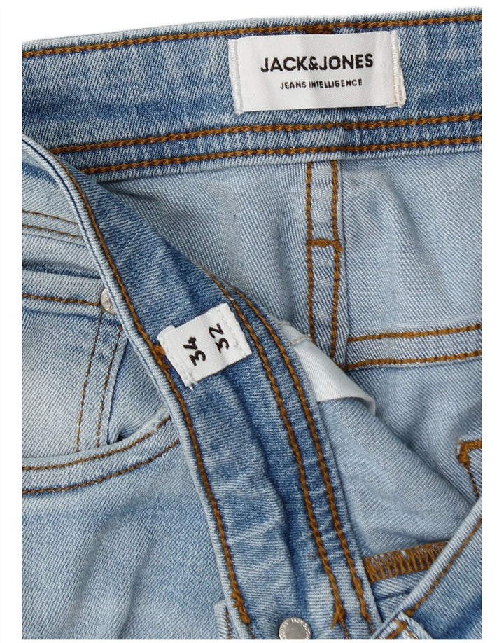Jack & Jones Mens Slim Jeans W34 L30 Blue Cotton