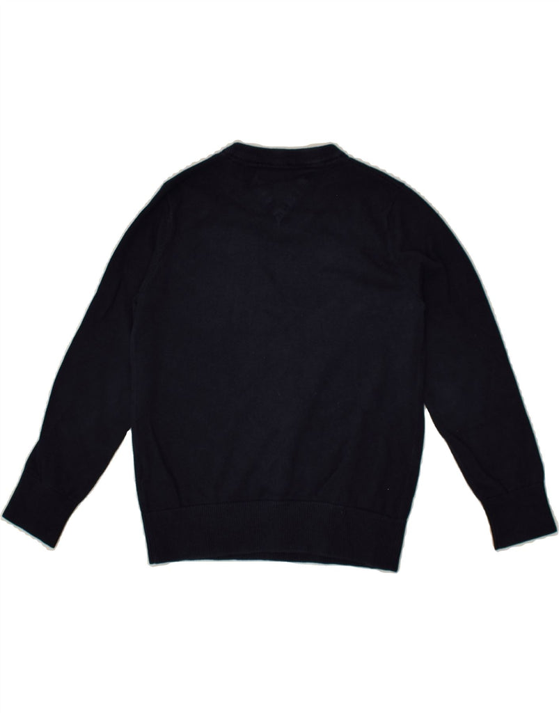 TOMMY HILFIGER Boys V-Neck Jumper Sweater 7-8 Years Navy Blue Cotton | Vintage Tommy Hilfiger | Thrift | Second-Hand Tommy Hilfiger | Used Clothing | Messina Hembry 