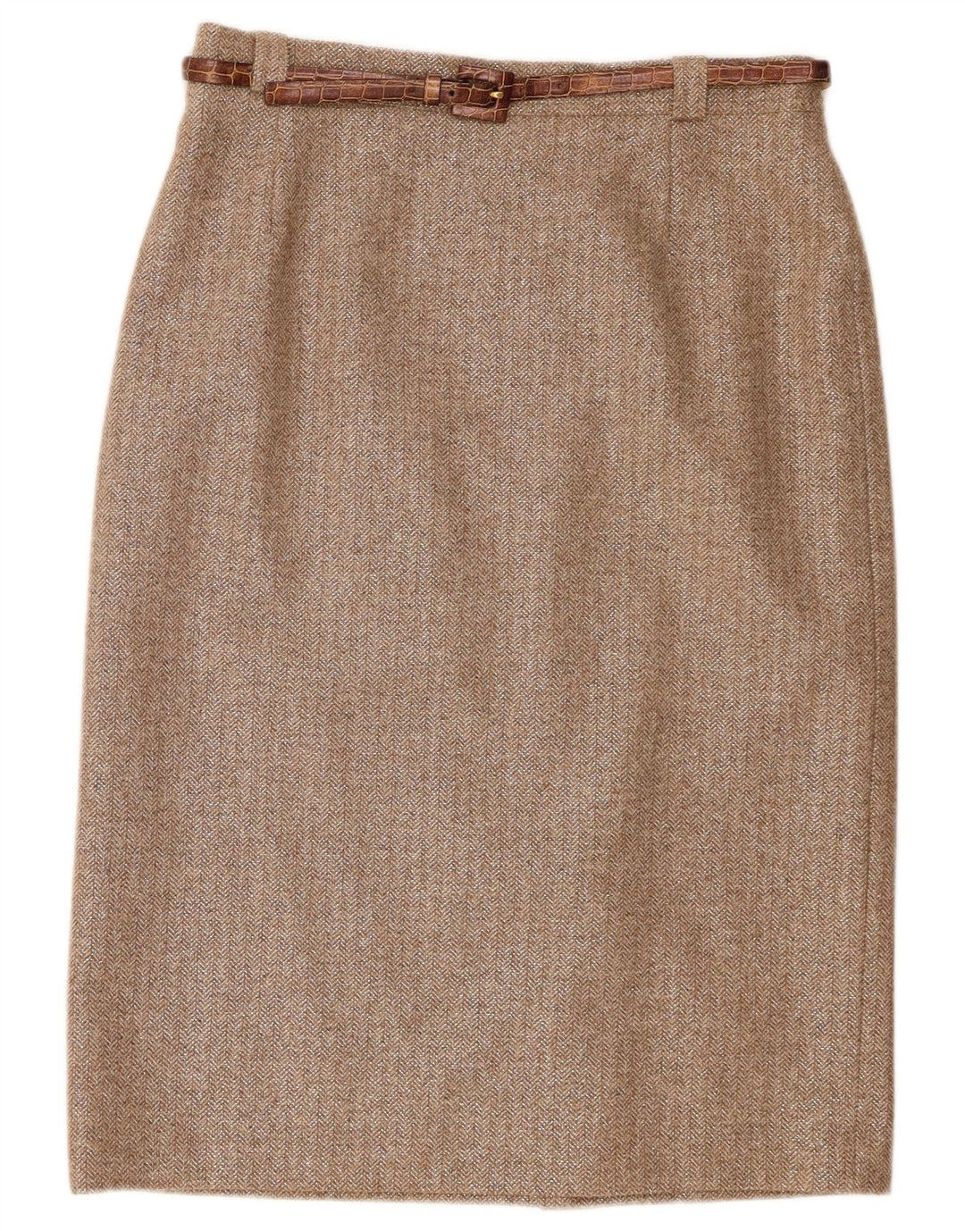 Eugen Klein Womens Pencil Skirt IT 42 Medium W30  Brown Chevron Wool
