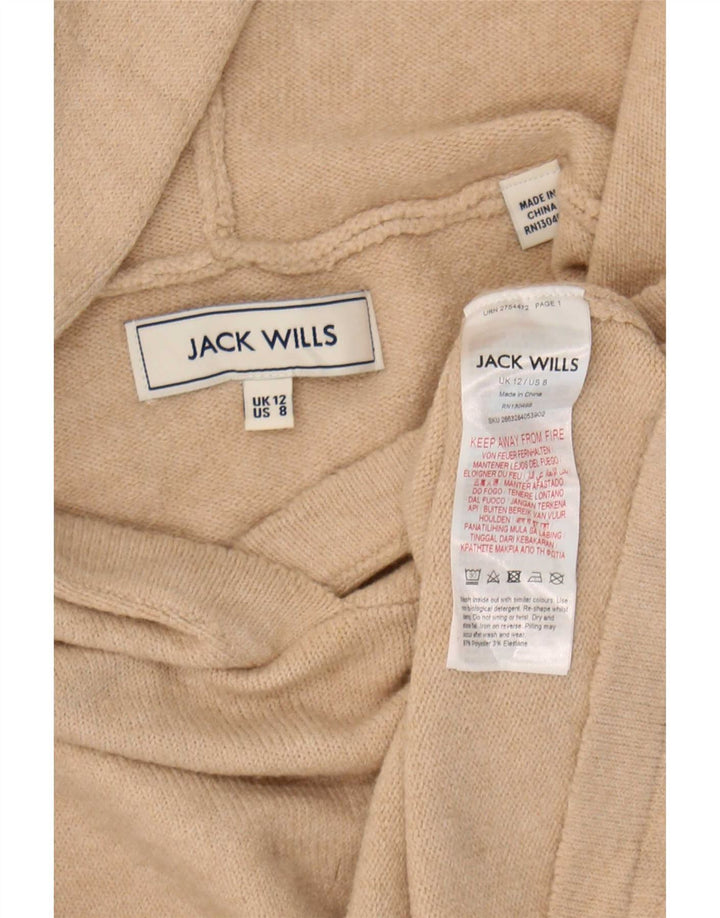 Jack Wills Womens Hooded Oversized Jumper Sweater UK 12 Medium Beige