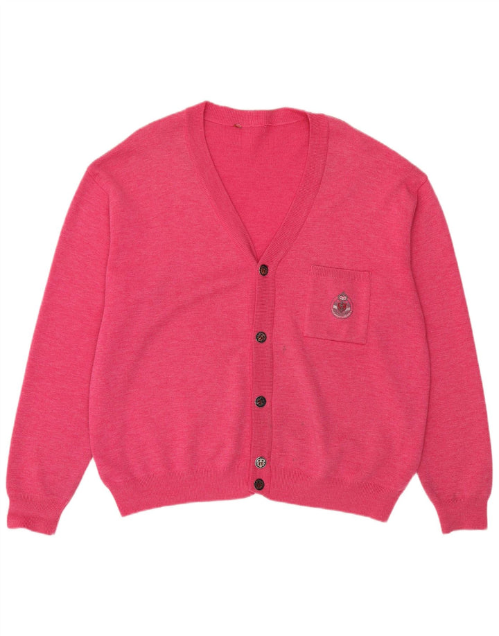 Vintage Mens Cardigan Sweater 2XL Pink