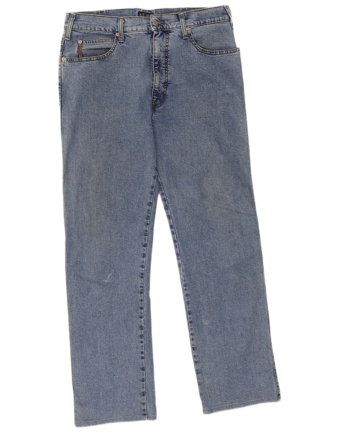 Armani Mens Straight Jeans W34 L30 Blue Cotton