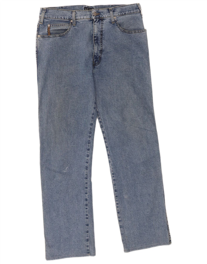 Armani Mens Straight Jeans W34 L30 Blue Cotton