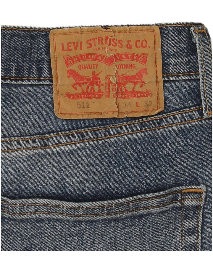 Levi's Mens 511 Slim Jeans W34 L32 Blue Cotton