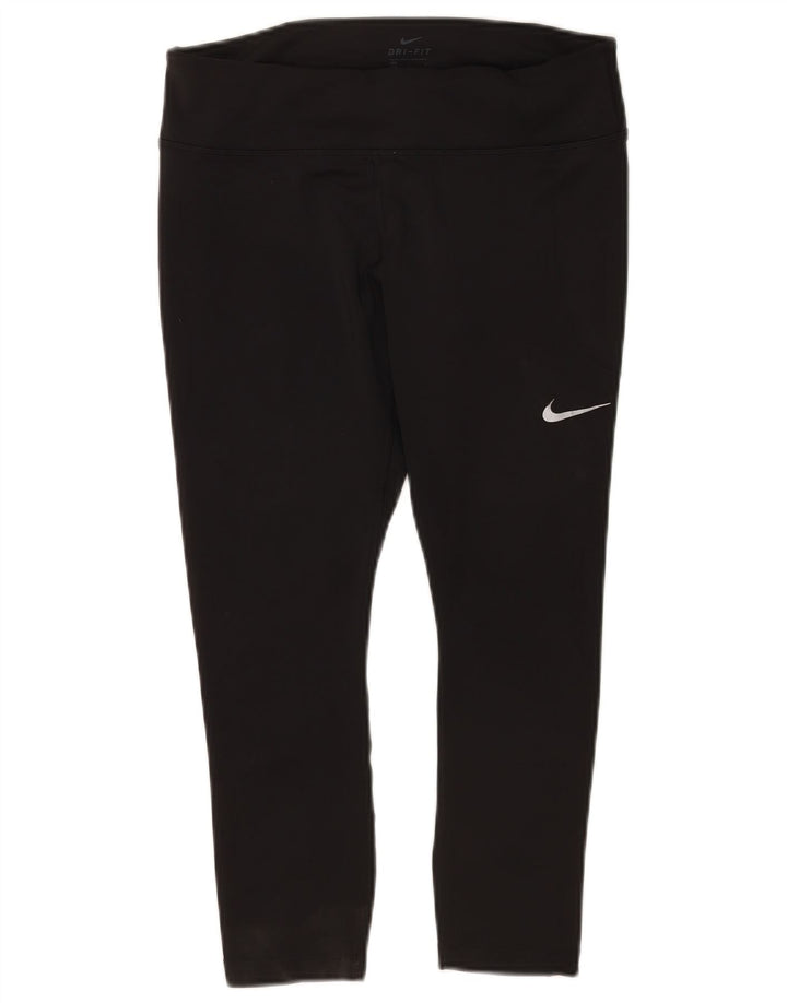 Nike Womens Leggings UK 16 Large  Black Polyester