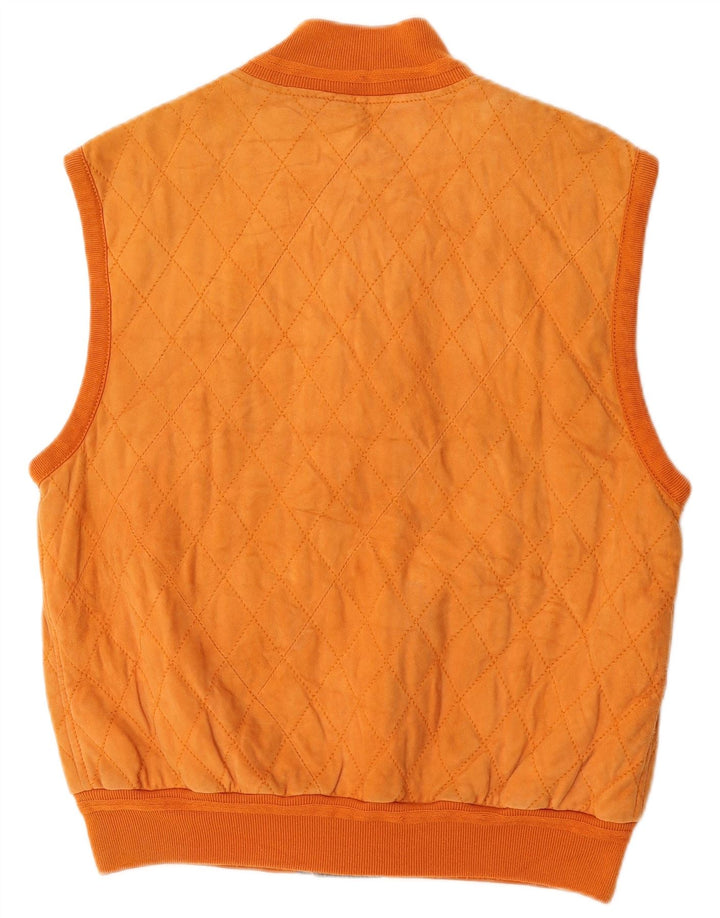 Mila Schon Mens Quilted Gilet UK 38 Medium Orange