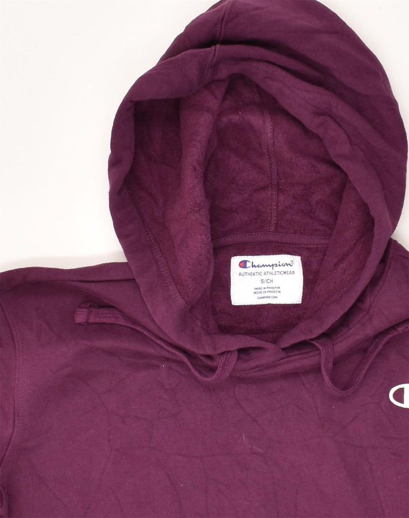 CHAMPION Womens Graphic Hoodie Jumper UK 10 Small Purple Cotton | Vintage Champion | Thrift | Second-Hand Champion | Used Clothing | Messina Hembry 