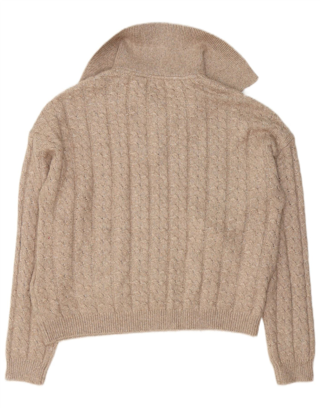Crew Clothing Womens Polo Neck Jumper Sweater UK 14 Medium Beige Polyester