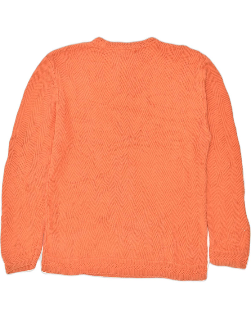 CHAPS Mens Crew Neck Jumper Sweater Large Orange Cotton | Vintage Chaps | Thrift | Second-Hand Chaps | Used Clothing | Messina Hembry 