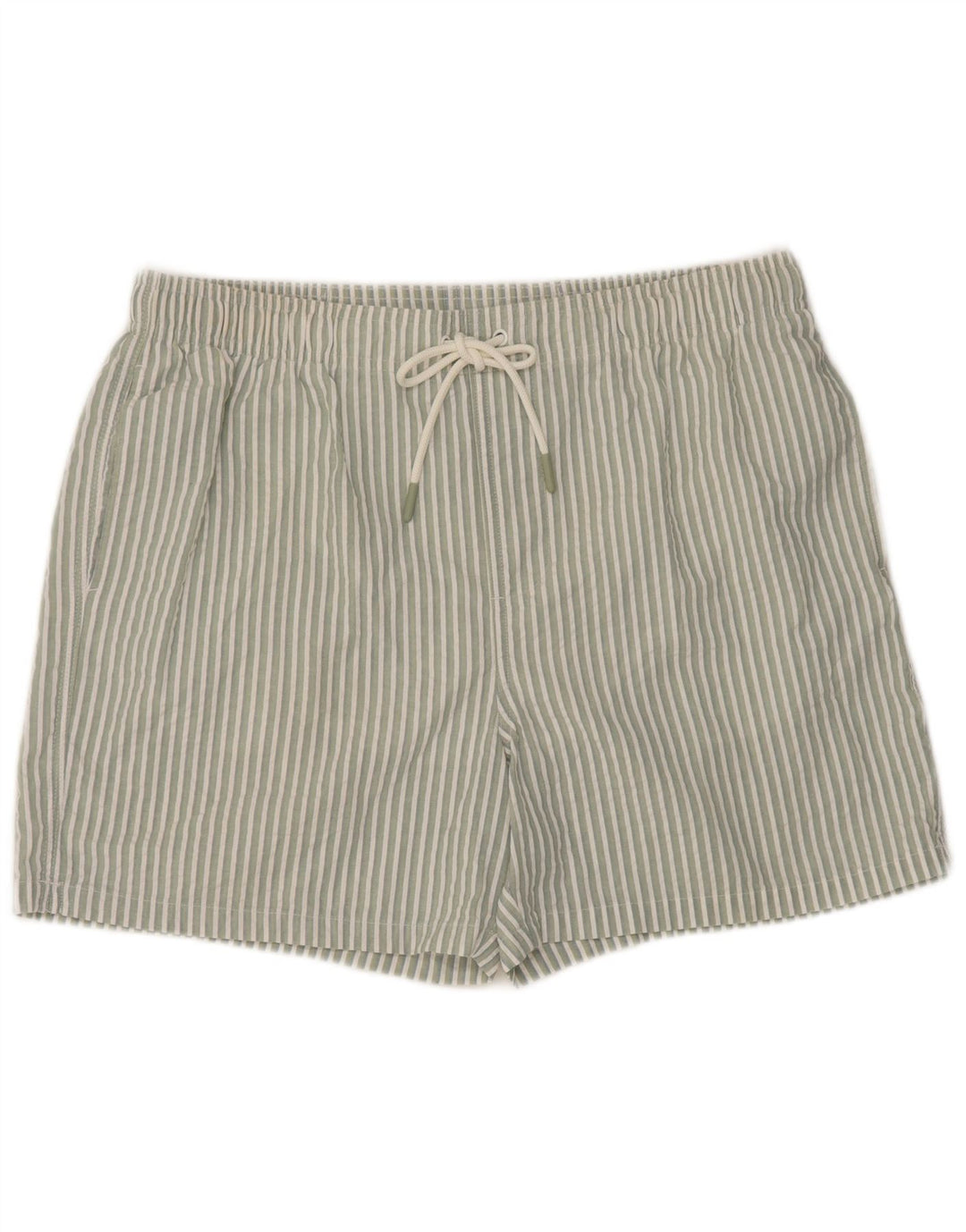 Marks & Spencer Mens Regular Fit Swimming Shorts Large Green Striped