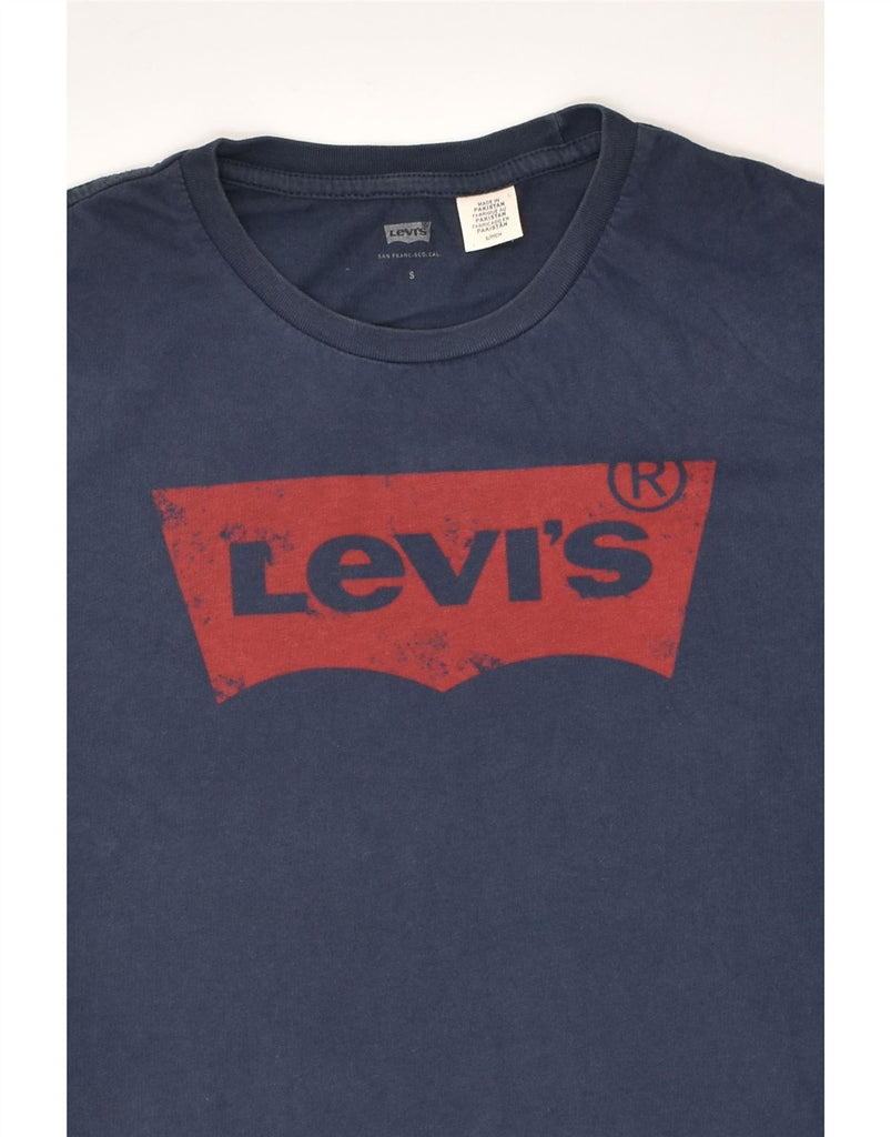 LEVI'S Mens Graphic T-Shirt Top Small Navy Blue Cotton | Vintage Levi's | Thrift | Second-Hand Levi's | Used Clothing | Messina Hembry 