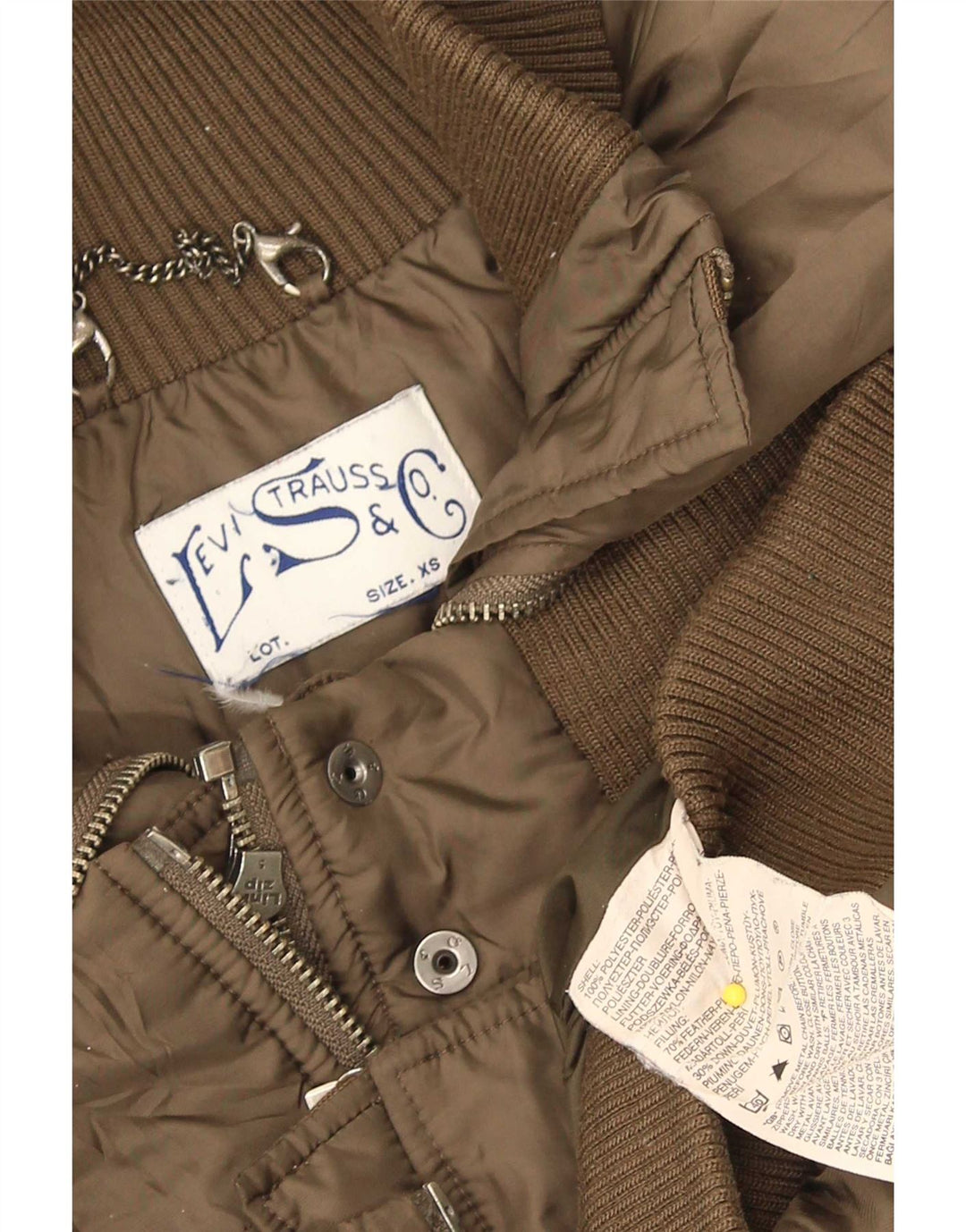 Levi's Womens Oversized Padded Jacket UK 6 XS Khaki Polyester