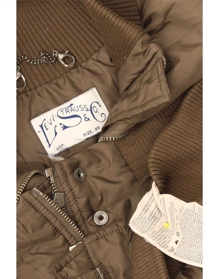 Levi's Womens Oversized Padded Jacket UK 6 XS Khaki Polyester