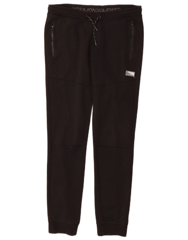 Jack & Jones Boys Tracksuit Trousers Joggers 13-14 Years Black Polyester