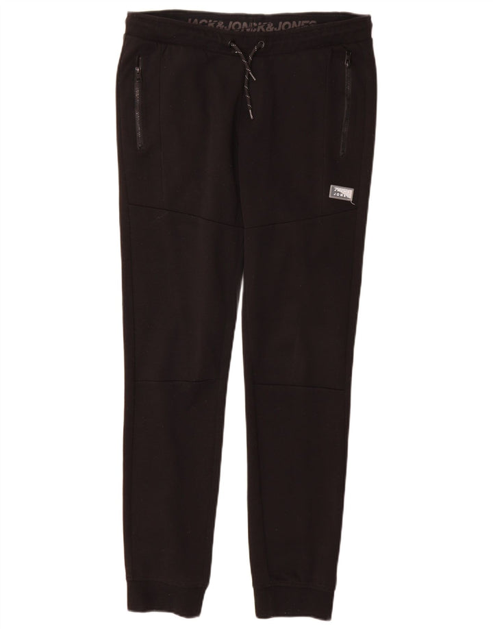 Jack & Jones Boys Tracksuit Trousers Joggers 13-14 Years Black Polyester